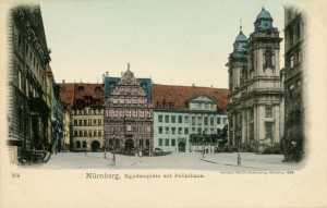 Nürnberg, Egydienplatz mit Pellerhaus.    